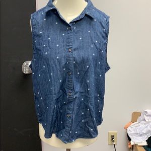 Universal Thread Women's Sleeveless Denim Shirt